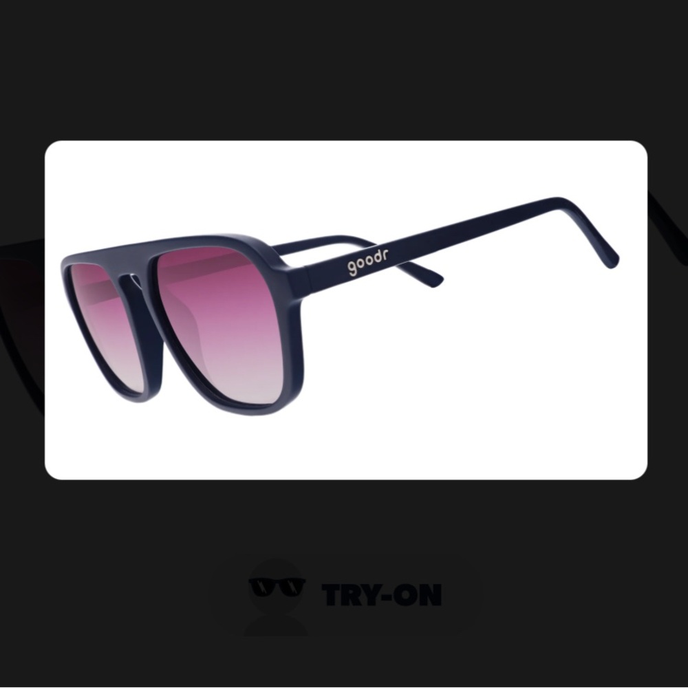 Goodr Retro G Blue Sunglasses with Purple Lenses